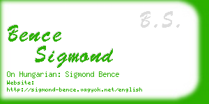 bence sigmond business card